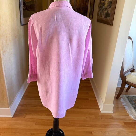 J. Jill Pink Linen Tunic Size Small - Picture 3 of 12